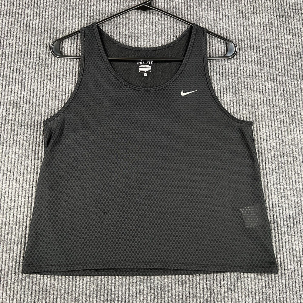 Nike Tank Top Womens Medium Black Sleeveless Workout Active Gym Running